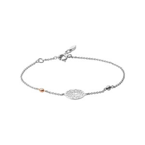 Abstract Cutout Fossil Silber Armband Damen