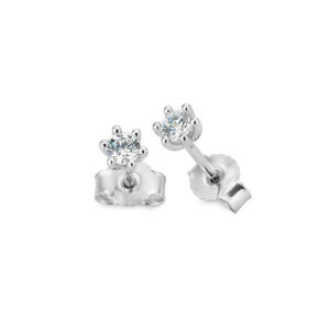 Klassische Solitäre Ohrstecker in Weißgold mit 0,25ct