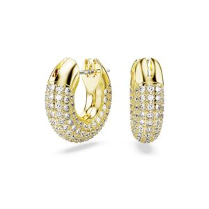 Breit Funkelnde Dextera Swarovski Kreolen Gold