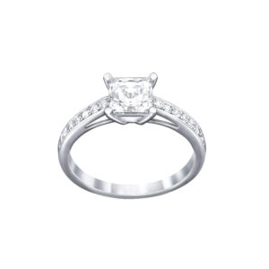 Attract Square Swarovski Moderner Ring Weiss