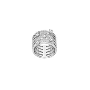 Stacked Design Swarovski Ring mit filigranen Linien