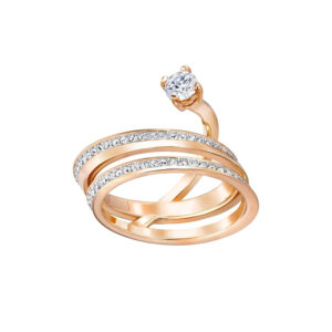 Galaktisch schwebender Swarovski Ring Rosegold