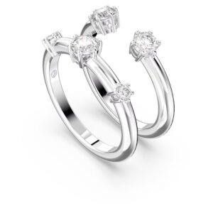 Swarovski Ring zweiteilig im Rundschliff weiß