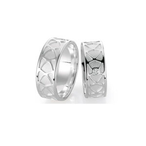 Designer Silber Partnerringe mit Gravur 8MM