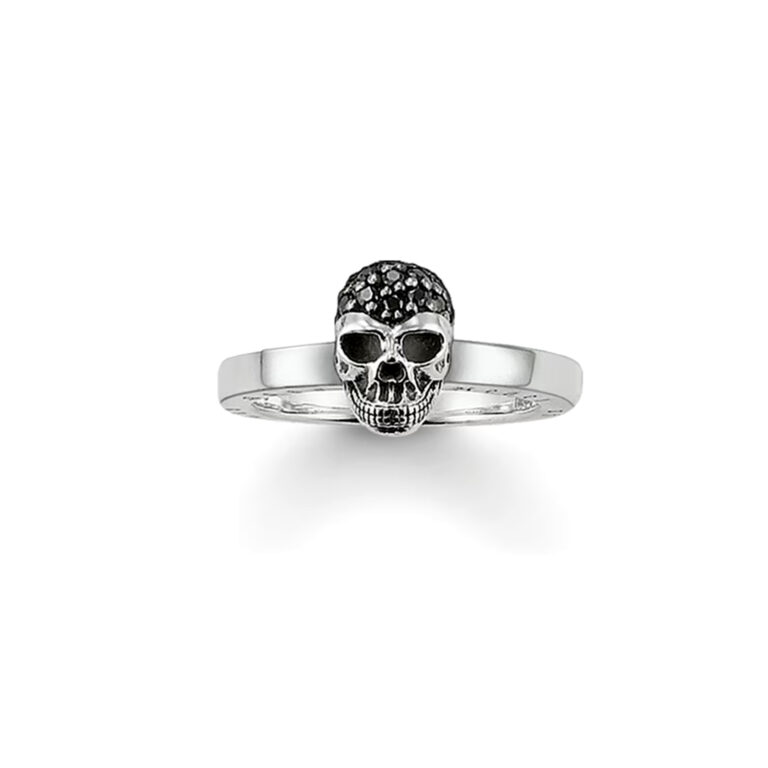 Totenkopfring Thomas Sabo mit schwarzen Zirkonia