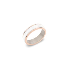 Boccia Bicolor Keramikring Weiß aus Titan 6MM