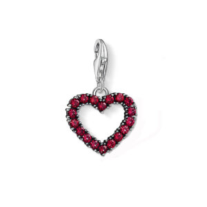 Thomas Sabo rot funkelnder Charm Herz Anhänger