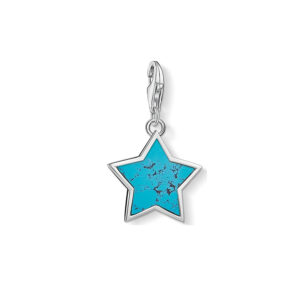 Grafischer Thomas Sabo Charm Stern Anhänger Türkis