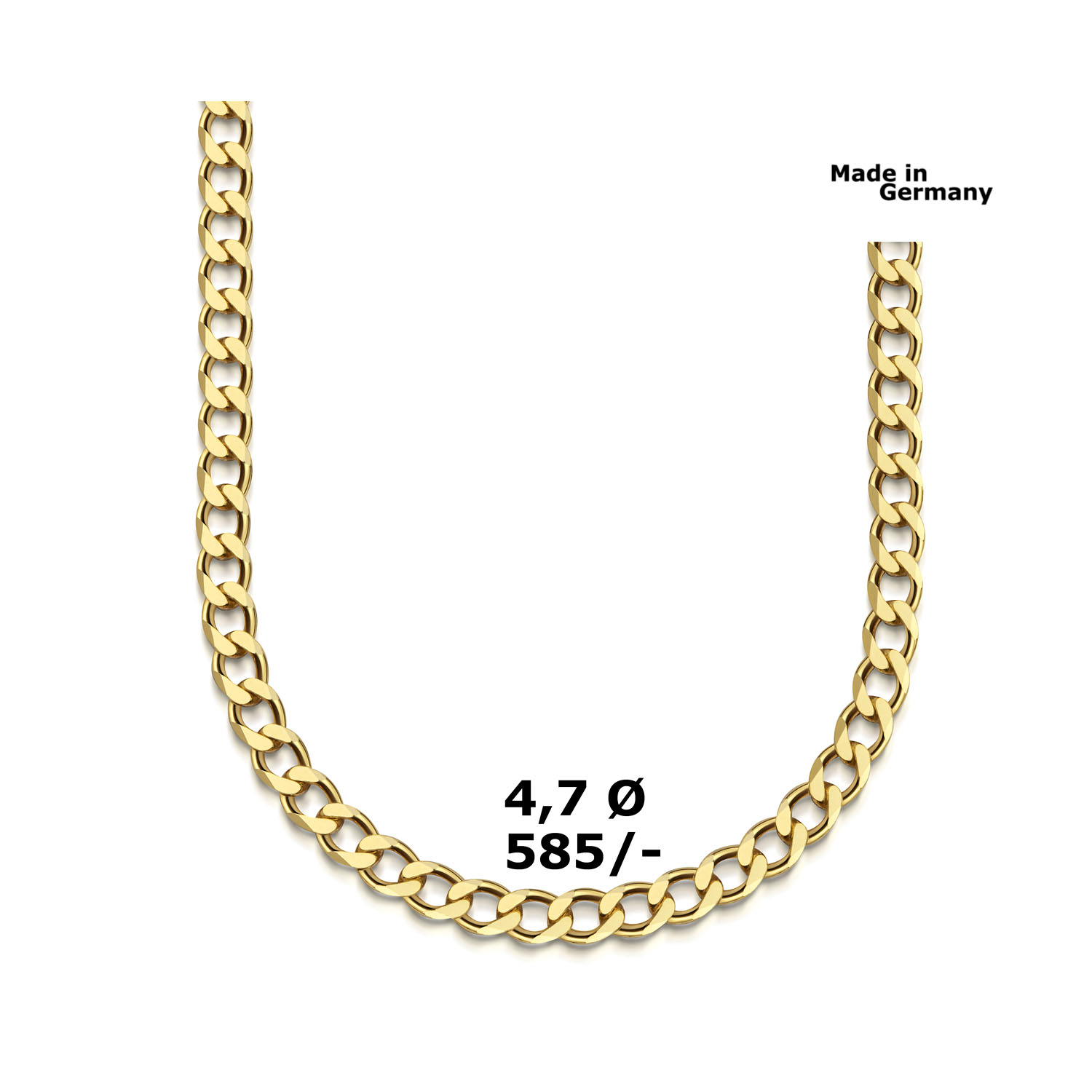 Wertvolle Gold Panzerkette 50cm poliert 4,7mm – Bild 1