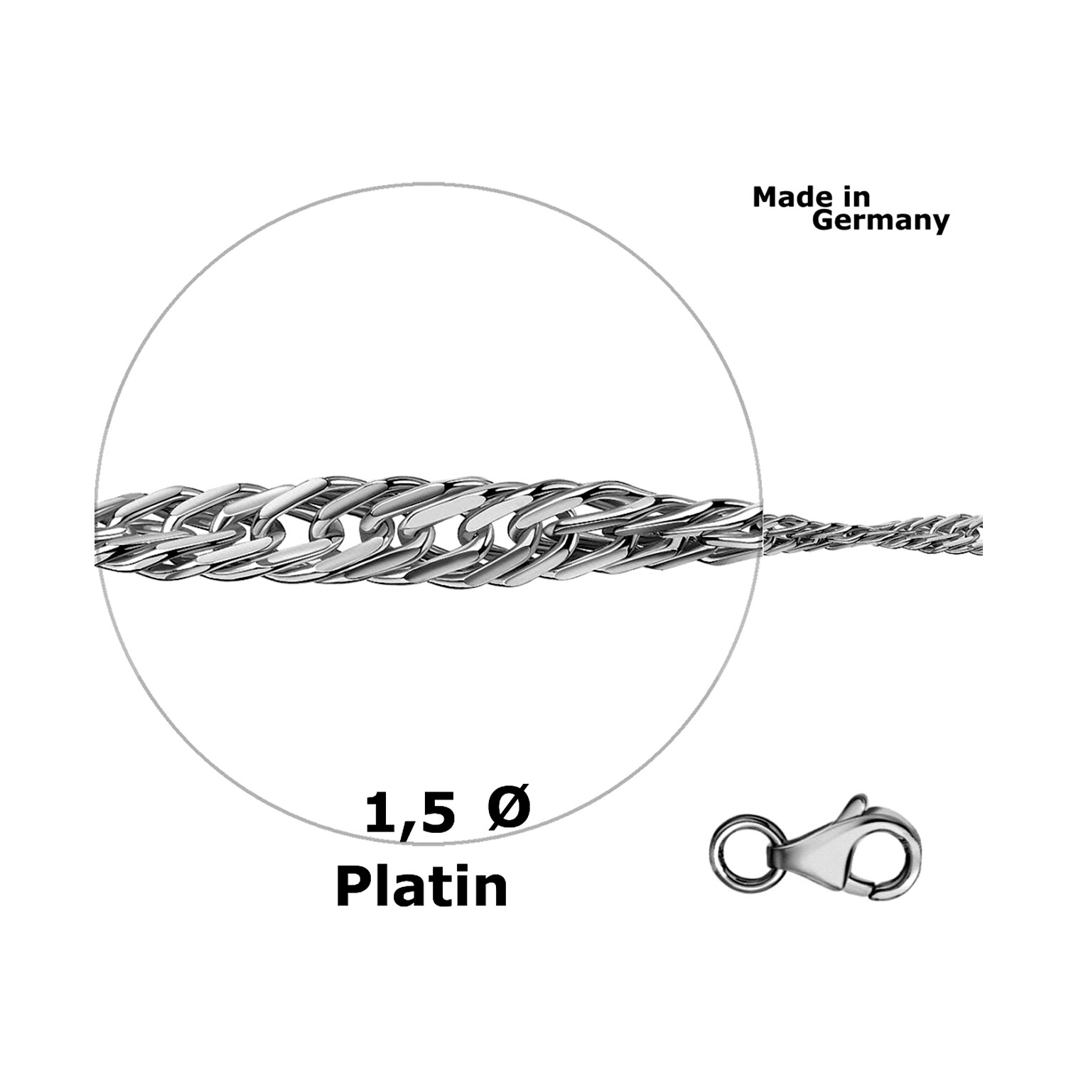 950 Platinkette Damen im gedrehten Singapur Design – Bild 1