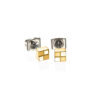 Vergoldete Boccia Reintitan Würfel Ohrstecker - Thumbnail Image 1